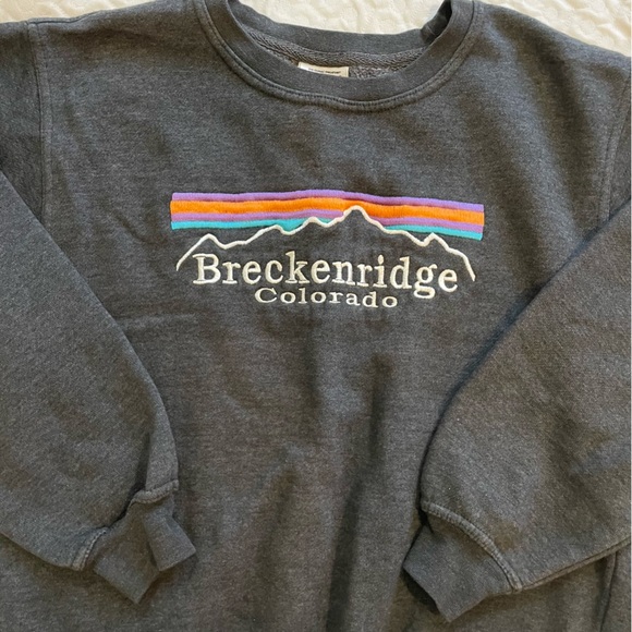 Breckenridge Colorado Mountains Sweatshirt Women’s Small Gray Graphic Cozy - Picture 2 of 7